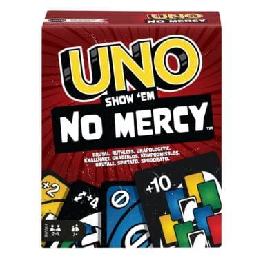 Caja del juego de cartas UNO Show 'em No Mercy, la versión más brutal del clásico UNO